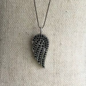 Black Diamond and 14k Pendant Necklace